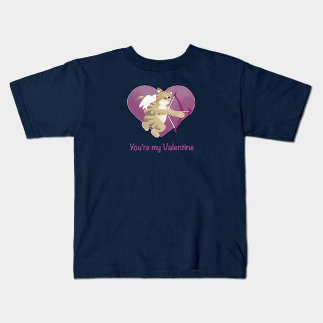 You’re my valentine cat cupid Kids T-Shirt by AbbyCatAtelier